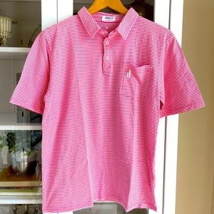 Johnnie-O polo style boys pink striped Shirt